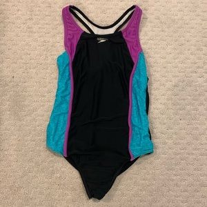 Blue, Purple, Black One piece Speedo swimsuit